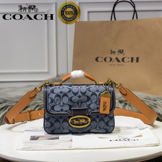 🎄พร้อมส่ง🌟Coach กระเป๋าถือ กระเป๋าสะพายข้าง ผ้าแคนวาส ผู้หญิง แฟชั่น หลายช่อง คลาสสิก โลโก้สายการบิน ลดขั้นต่ำ 3630