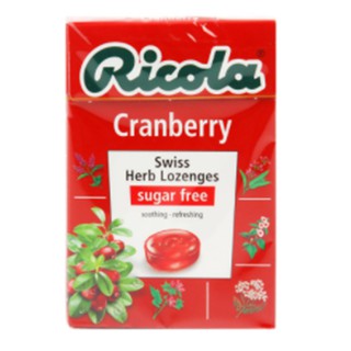 Ricola Cranberry Swiss Herb Lozenges Candy Sugar Free 40g. ริโคล่าลูกอมซูการ์ฟรีรสแครนเบอร์รี่ 40กรัม ขนมขบเคี้ยว