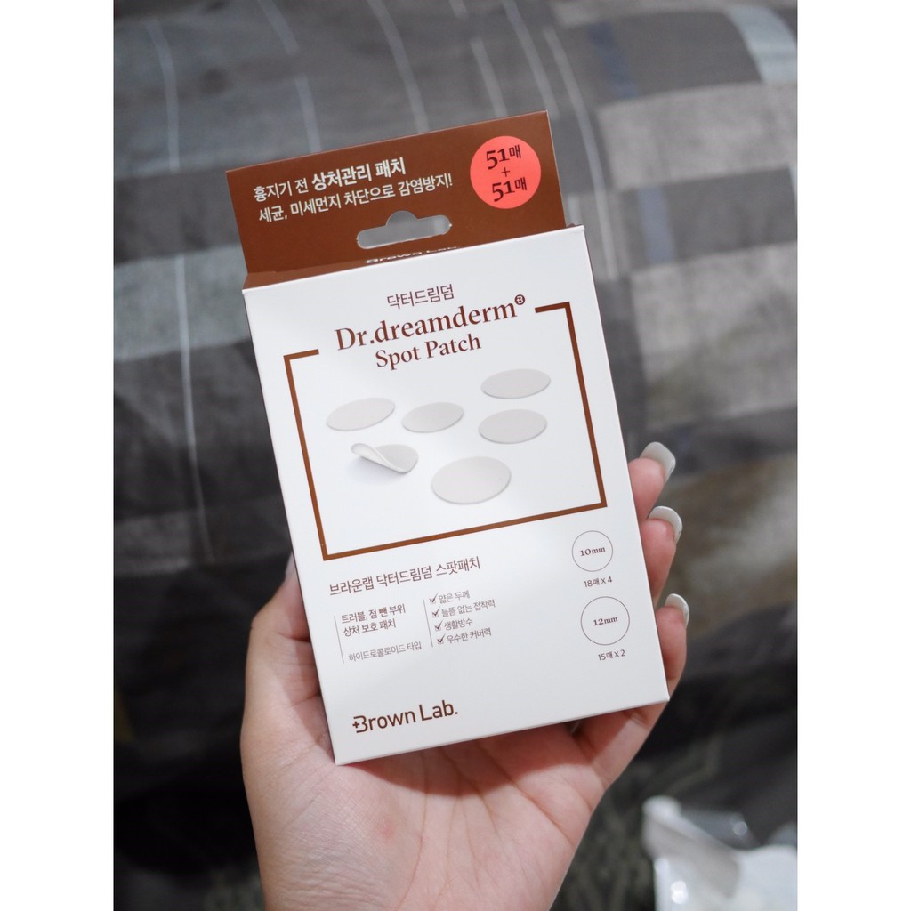 แปะสิว(ถูกสุด/พร้อมส่ง)Brown Lab Dr.Dreamderm Spot Patch แผ่นดูดสิว (102ชิ้น)