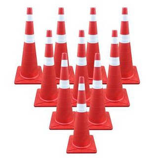 กรวยจราจร ขนาด 90 ซม. ชุด 10 อัน (สีส้ม) / Traffic cone 90 cm. 10 pcs.