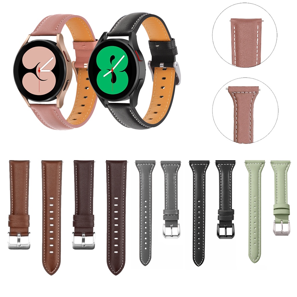 สายนาฬิกาข้อมือ หนังวัวแท้ แบบบางพิเศษ สําหรับ Samsung Galaxy Watch 4 5 6 7 44มม 40มม 4 6 Classic 46มม 42มม 43มม 47มม Galaxy Watch 5pro 45มม Galaxy Watch FE.