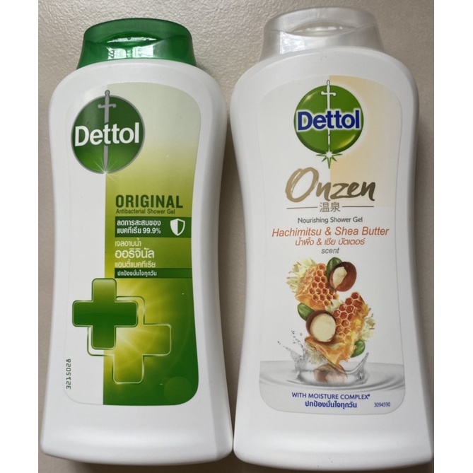 Dettol เดทตอล เจลอาบน้ำ สูตรออริจินัล และ ออนเซ็นมิตซึ แอนด์ เชียบัตเตอร์ 200/180 กรัม