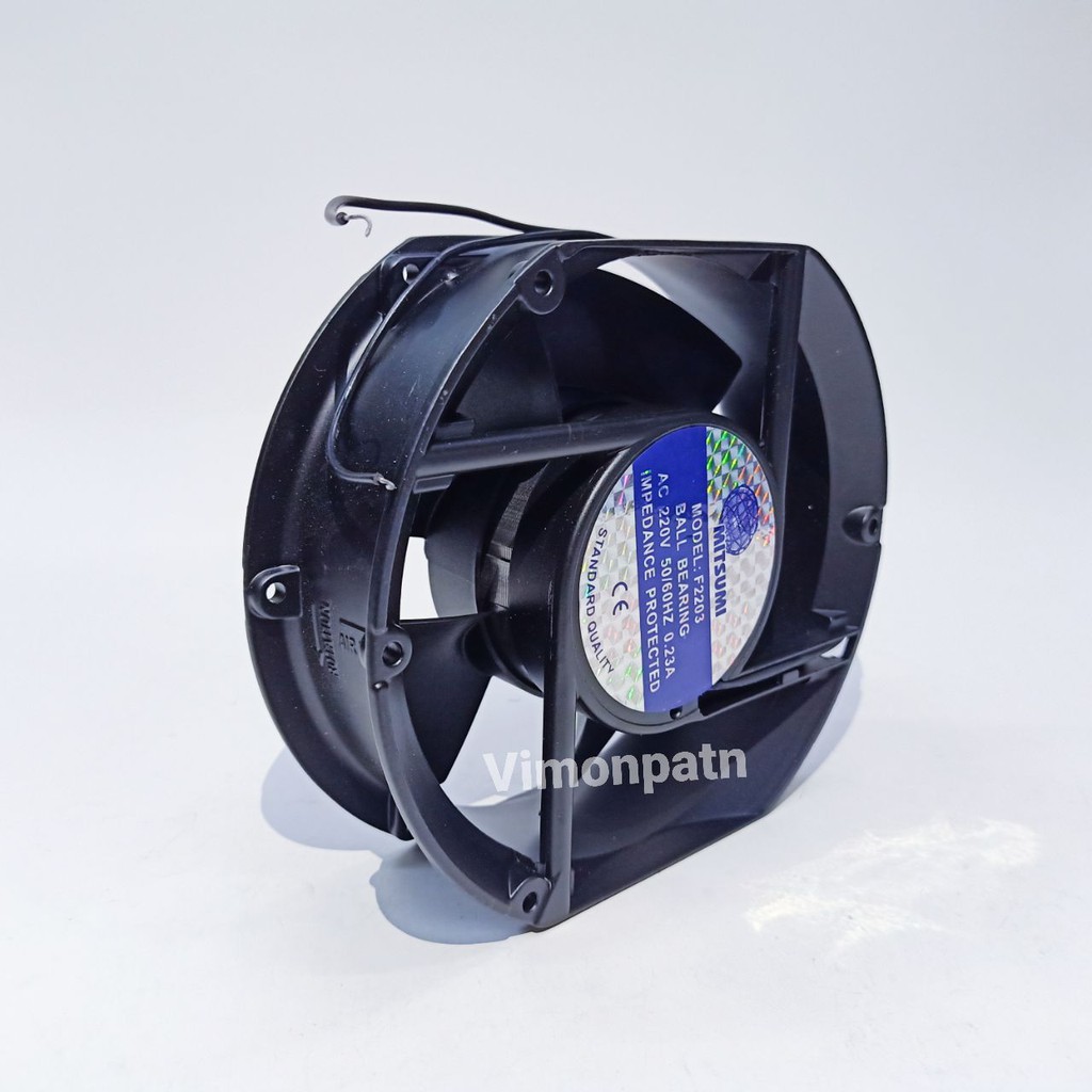 Mitsumi / F2203 พัดลมระบายความร้อน 6 นิ้ว แบบลูกปืน220VAC 50/60Hz  (170x150x50) พัดลม 6 นิ้ว ตัดบนล่าง - รูปที่ 2