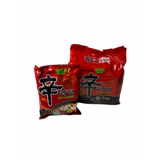 บะหมี่เกาหลี Nong Shim Shin Ramyun Noodle Spicy Mushroom Flavor, รส เห็ดหอมสไปซี่ 120g แพคสีแดง 1แพค/จำนวน 5 ซอง