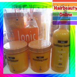Ionic ชุดครีมยืดผม ไอโอนิค  ยืด1,000มล ครีมโกรก1,000มล+ทรีทเม้นท์1,000มล