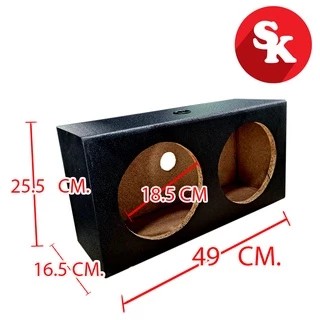 ตู้ลำโพงเปล่า 8 นิ้ว [SK-880] สำหรับใส่ 8 นิ้ว 2 ดอก ฟรี!! เเท็ปลำโพง+ท่อลม 1 นิ้ว (แพ๊ค 1 ใบ)