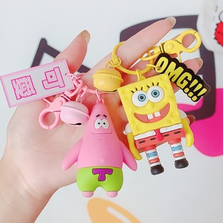 พวงกุญแจพลาสติกลายการ์ตูน Spongebob Patrick Star