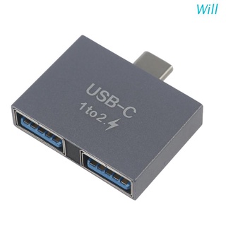 Will 2 in 1 ฮับ USB 3.0 Type C 1 ตัวผู้ USB C 2x USB 3.0 ตัวเมีย 10Gbps