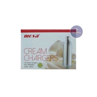 📢ถูกที่สุด📣 MOSA Cream Chargers (N2O) หลอดแก๊สวิปปิ้งครีม  1กล่อง บรรจุ 10 หลอด