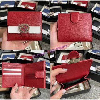 🔥Gucci Interlocking GG Compact Wallet🔥มือ1ของแท้​💯