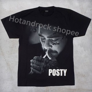 เสื้อยืดโอเวอร์ไซส์เสื้อวงสีดำ Post Malone TDM1805 HotandrockS-3XL