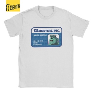 Disney Men Monsters Inc. Sulley ID Card Clothing T-Shirt Short Sleeve Drop Ship Shirts Female Casual Tops Teeเสื้อยืด