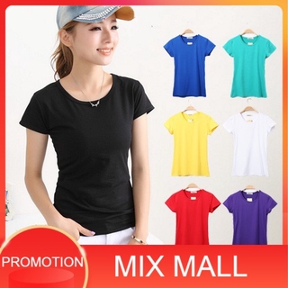 MixMall 100% Cotton Plain Classic Female T-Shirt | Female Top