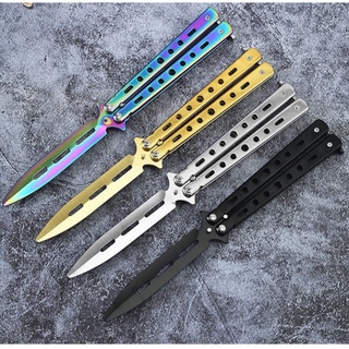 ราคามีดควงปลายเรียว ไม่มีคม ใช้ฝึกควง (Butterfly knife practice blade) แบบ4 มีสินค้าพร้อมส่ง