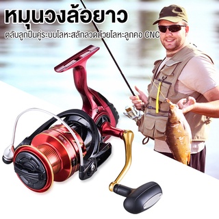 รอกตกปลา แบบสกรูเกลียว ด้ามจับคู่ CS2000 spinning reel รอกสปินนิ่ง สปูนตื้น