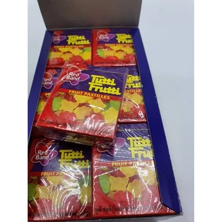 24 กล่อง เล็ก tutti frutti ทุตตีฟรุตตีผีเสื้อ สีน้ำเงิน ขนมวุ้นเจลลี่ รสผลไม้