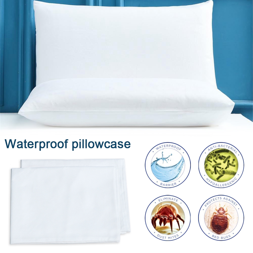 Waterproof Pillow Protector Cover Zipper Housewife Terry Pillow