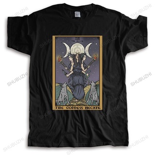 ถูกสุดๆHomme เสื้อยืดลําลอง ผ้าฝ้าย แขนสั้น พิมพ์ลาย Triple Moon THE Goddess Hecate Witch แฟชั่นฤดูร้อน สําหรับผู้ชาย