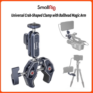 SmallRig Super Clamp Ballhead Magic Arm Camera Clamp, Crab-Shaped Monitor Clamp with 1/4"-20, 3/8"-16 Threaded Holes for Gopro/DSLR Camera/Stabilizer - 3757