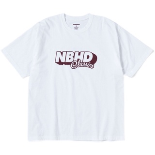 แฟชั่น Neighborhood NBHD เสื้อยืดลําลอง ผ้าฝ้าย แขนสั้น พิมพ์ลายโลโก้ตัวอักษร สําหรับผู้ชาย และผู้หญิง