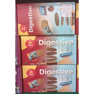 วิเอล่า ขนมปังกรอบไดเจสทีฟ ไม่มีน้ำตาล บรรจุ 29กรัม ยกกล่อง 6ชิ้น VIEIRA DIGESTIVE THINS SEM ACUCARES NOSUGAR