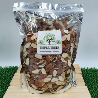 อัลมอนด์ผ่าซีกอบธรรมชาติ KETO Almond Halves Roasted เกรด A จ…