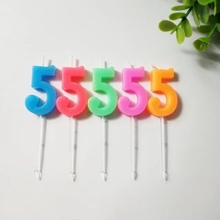 เทียนวันเกิดตัวเลข0-9 หลากสี พร้อมถาดรองน้ำตาเทียน(4)