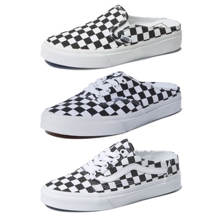 Vans รองเท้าผ้าใบ Classic Slip-On Mule Checkerboard / Authentic Mule Checkerboard / Old Skool Mule Checkerboard (3รุ่น)