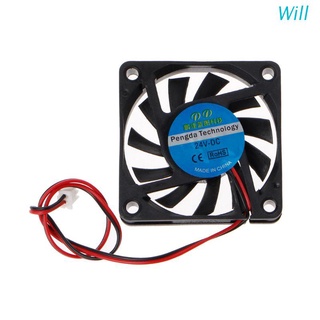 Will DC 24V 2-Pin 60x60x10mm PC Computer CPU System Sleeve-Bearing Cooling Fan 6010
