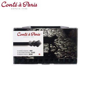 Conte A Paris(คอนเต้ อะ ปารีส) ชุดเครยองคาเร่ สเก็ตช์ สีดำ Conte a Paris 12แท่ง กล่องพลาสติก Black 2B 750238