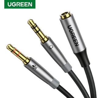 Ugreen Audio Splitter Y Cable for Jack 3.5mm trrs to trs Mic headphone AUX Headset microphone สายแยก หูฟัง ไมค์