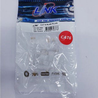 Plug หัวแลน (LAN) RJ45 CAT6 LINK (US-1002) (10/Pack) Original คุณภาพดี