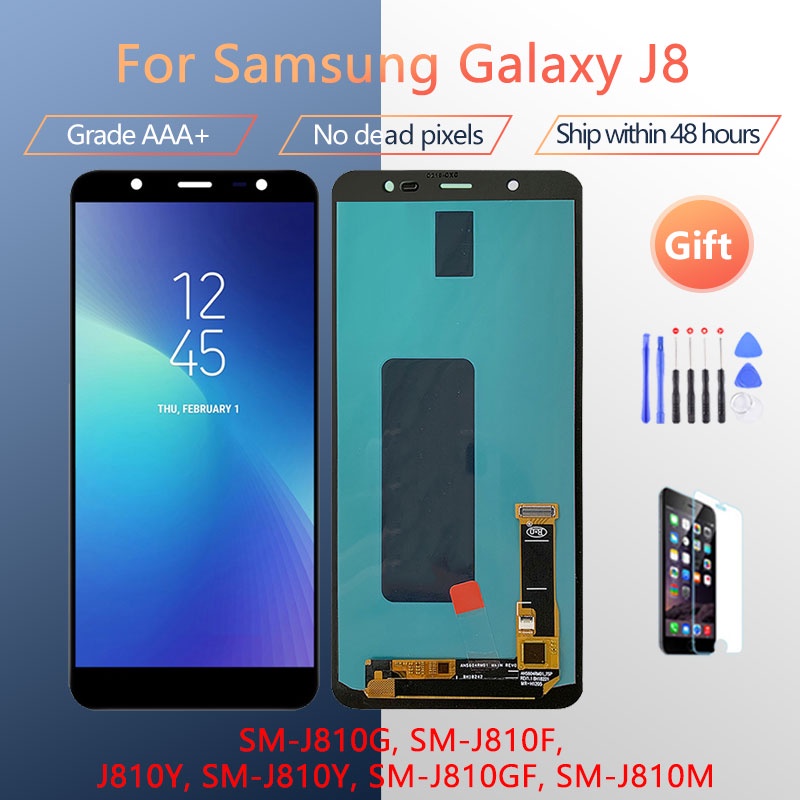 สําหรับ Samsung Galaxy J8 J810G, J810F, J810Y, J810GF, J810M จอแสดงผล LCD Touch Screen Assembly สําห