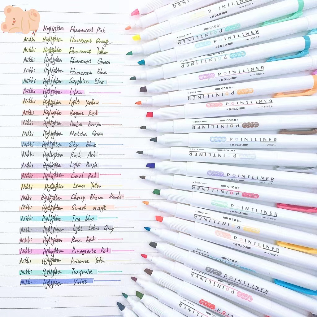ชุดปากกามาร์กเกอร์ไฮไลท์ แบบสองหัว สีแคนดี้ สําหรับนักเรียน จํานวน 5 ชิ้น