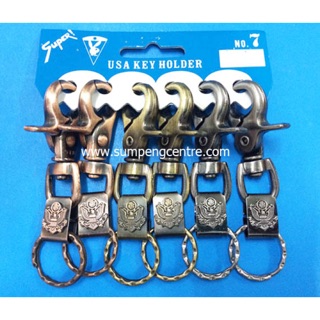 พวงกุญแจก้ามปู พ่นคละสี no:7 อินทรี (6 ชิ้น),  Sprayed hook keychains no:7 assorted colours - eagle (6 pieces)