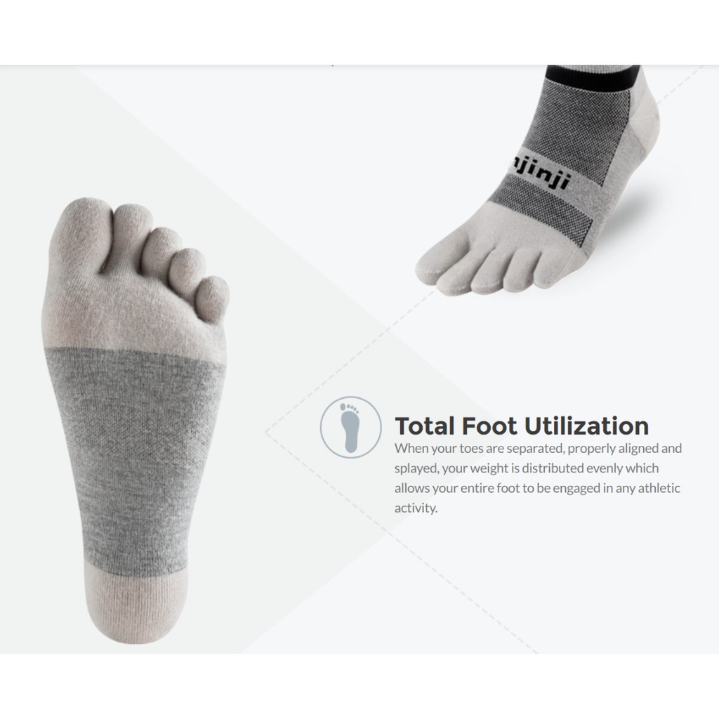 INJINJI ถุงเท้าวิ่งแยกนิ้ว Run ORIGINAL WEIGHT NO SHOW  MALIBU รุ่นวิ่งซ่อนข้อ สีน้ำเงิน แห้งไว - รูปที่ 5