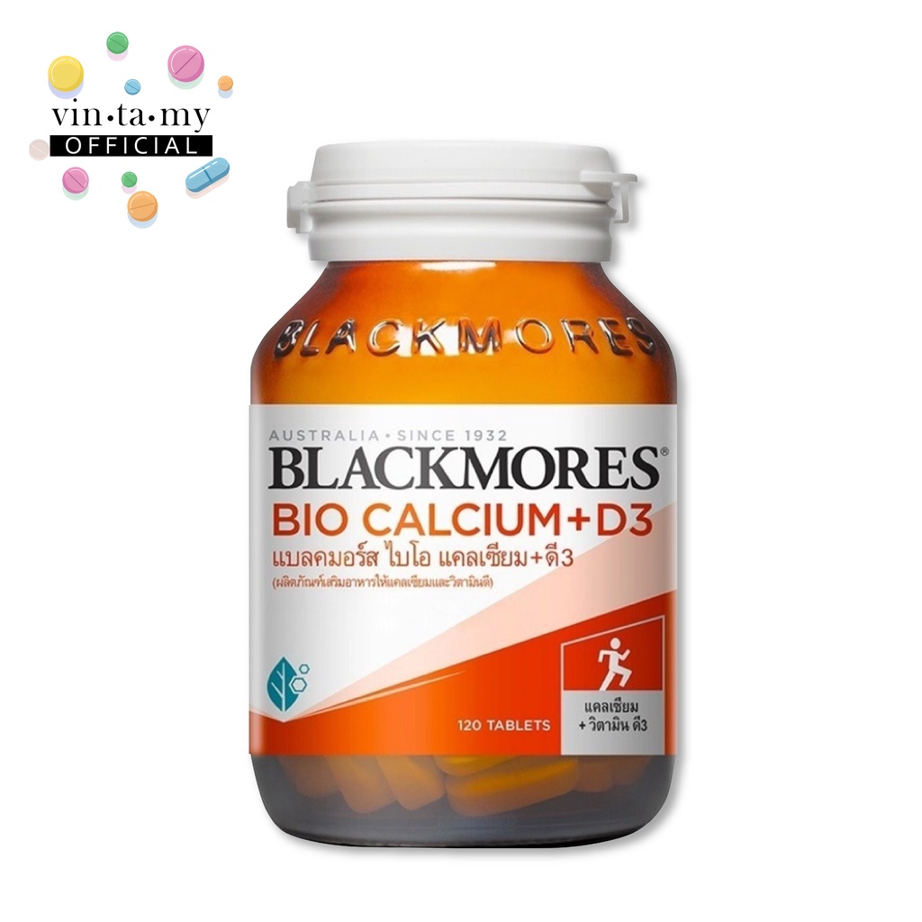 Blackmores(แบล็คมอร์) Bio Calcium + D3 แคลเซียมและวิตามินดีชนิดเม็ด ขนาด 120 เม็ด และ 60 เม็ด ราคา ถูกที่สุด ดีลบีเคเค