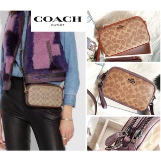 กระเป๋าสะพาย COACH 31542 SADIE CROSSBODY CLUTCH IN COLORBLOCK SIGNATURE CANVAS