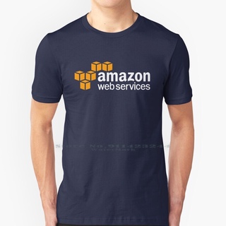 [COD]เสื้อยืด ผ้าฝ้ายแท้ 100% พิมพ์ลาย Aws Aws Web Services สีส้ม ขาวS-5XL