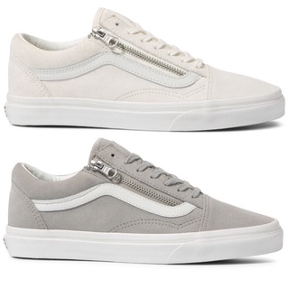 VANS OLD SKOOL ZIP SUEDE MARSHMALLOW/DRIZZLE BLANC DE BLANC SNEAKERS สินค้ามีประกันแท้