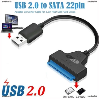 Ging อะแดปเตอร์แปลงฮาร์ดดิสก์ไดรฟ์ SSD USB 2.0 เป็น SATA 22 Pin สําหรับแล็ปท็อป