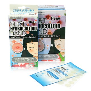 HaRu Spot Hydrocolloid Band (ฮารุ สปอท ไฮโดรคอลลอยด์ แบนด์ แผ่นดูดซับสิว) 1กล่อง = 3 ซอง12ชิ้น  [รวม36ชิ้น/กล่อง]