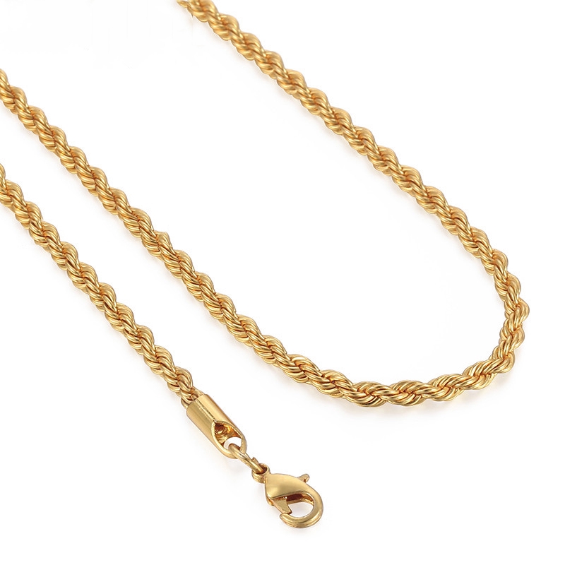 Vnox 18K Gold Rope Chain Necklace Twist Choker Necklace Rope Necklace Dainty Rope Necklace