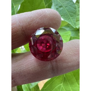 ทับทิม พม่าเทียม 4 กะรัต(CARATS) พลอย ขนาด 15,00 มิล ( MM) 1 Pcs (1 เม็ด) ROUND SHAPE LAB MADE RED RUBY BURMA COLOR