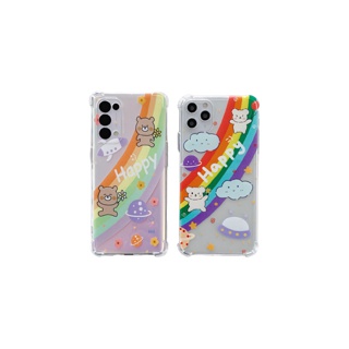 สำหรับ เคส oppo A95 Reno6 6 Z A16 A94 A74 4G A74 5G A54 A15 A15s Reno 5 4G 5G Reno 4 Reno 4Z(5G) A15 A93 Reno 4 A37 A53 A52 A92 A12 A12e A1k A3s A5 A5s A7 F9 F11 Pro A5 A9 2020 A8 A31 2020 Reno 3 Reno 2 2F 2Z A91 เคสใส TPU กันกระแทก ลายการ์ตูนน่ารัก