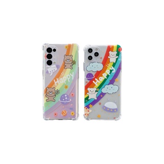 สำหรับ เคส oppo A95 Reno6 6 Z A16 A94 A74 4G A74 5G A54 A15 A15s Reno 5 4G 5G Reno 4 Reno 4Z(5G) A15 A93 Reno 4 A37 A53 A52 A92 A12 A12e A1k A3s A5 A5s A7 F9 F11 Pro A5 A9 2020 A8 A31 2020 Reno 3 Reno 2 2F 2Z A91 เคสใส TPU กันกระแทก ลายการ์ตูนน่ารัก