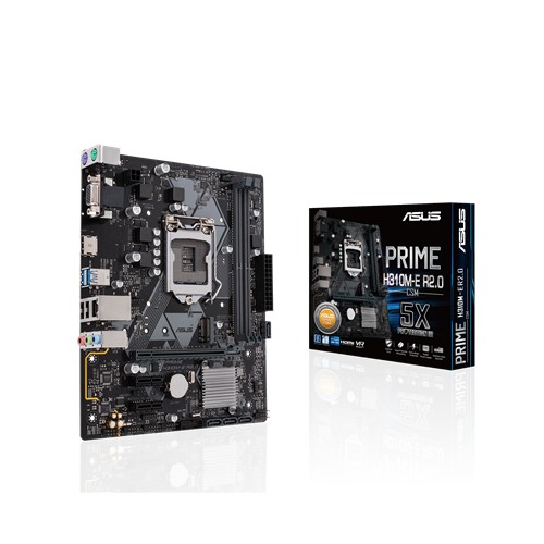 เมนบอร์ด h310m-e r2.0 Intel LGA-1151V2 gen 8-9 mATX motherboard, DDR4 2666MHz, SATA 6Gbps and USB 3.
