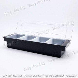 กล่องพลาสติกใส่เครื่องเคียง 4 ช่อง ( Condiment holder )