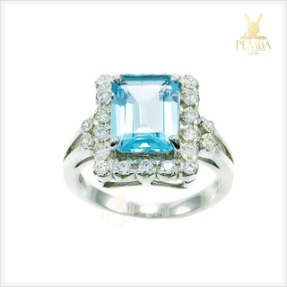 แหวนสกายบลูโทแพซ(Sky Blue Topaz) สีท้องฟ้าสดใส สบายตา