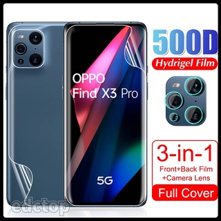 For OPPO Find X3 Pro Soft Hydrogel Screen Protector Camera Lens Front Back Protective Film For OPPOFindX3Pro X 3